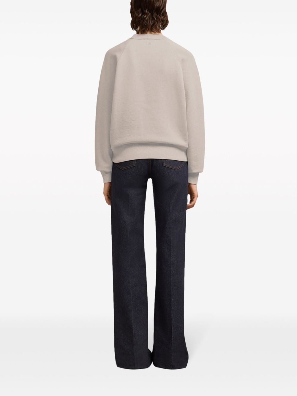 Ami sweat col rond beige clair chine - Lothaire