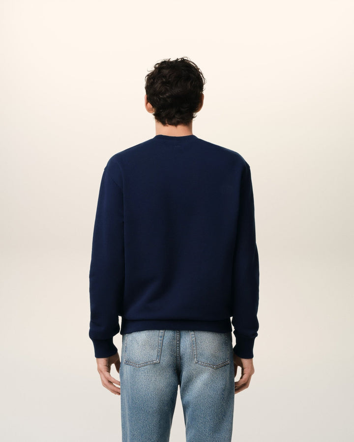 AMI - Sweatshirt bleu marine ami de cœur en coton - Lothaire
