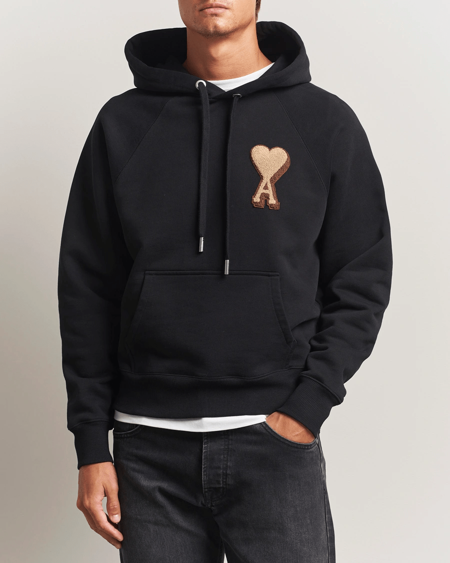 AMI - Sweatshirt Noir Ami de Cœur en Coton - Lothaire