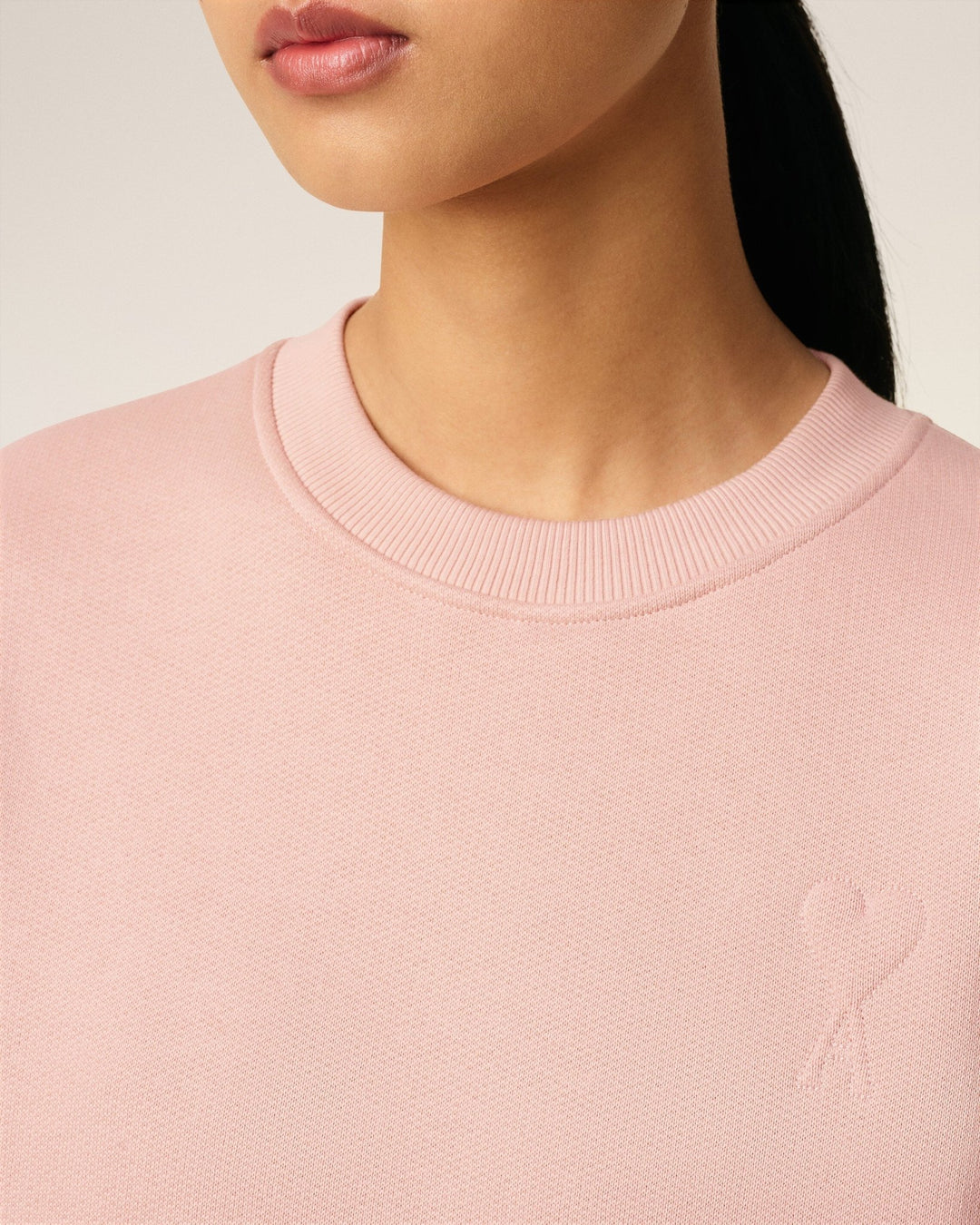 AMI - Sweatshirt rose ami de cœur en coton - Lothaire