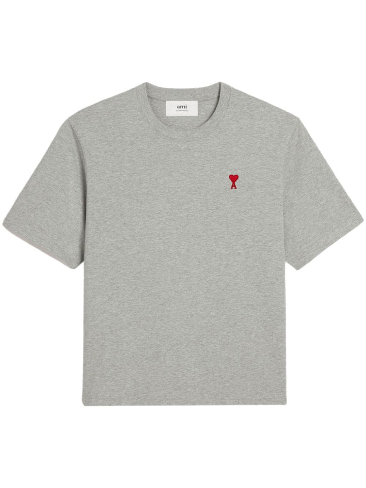 Ami t - shirt à logo Ami de Coeur brodé gris chiné - Lothaire