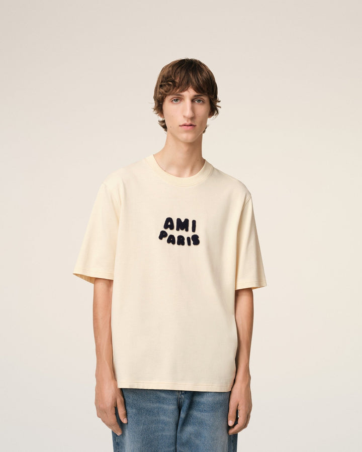 AMI - T - SHIRT BEIGE PATCH AMI PARIS Beige - Lothaire