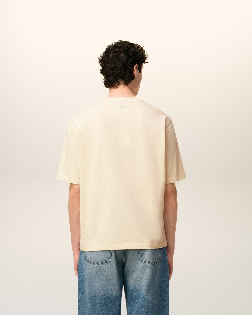AMI - T-shirt blanc ami de cœur en jersey de coton épais - Lothaire