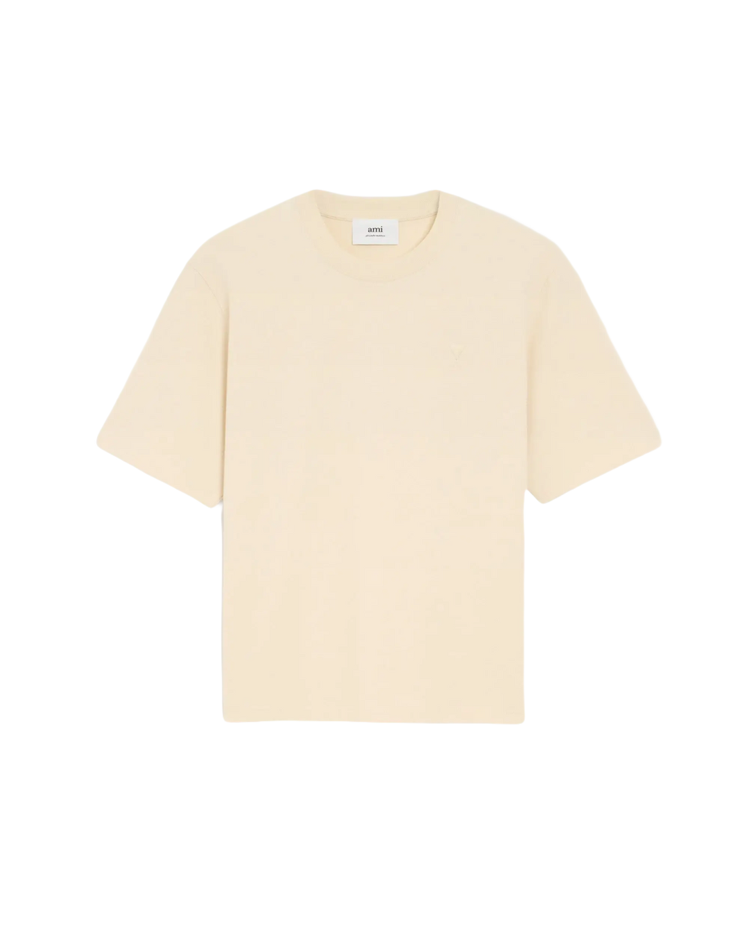 AMI - T-shirt blanc ami de cœur en jersey de coton épais - Lothaire