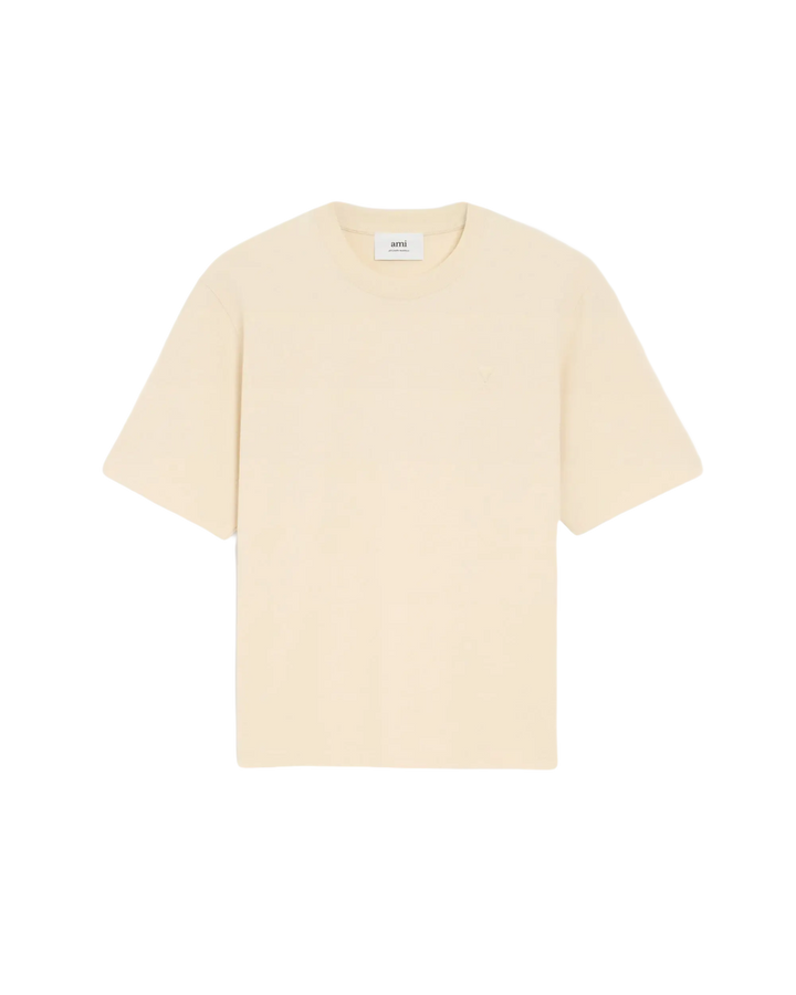 AMI - T-shirt blanc ami de cœur en jersey de coton épais - Lothaire