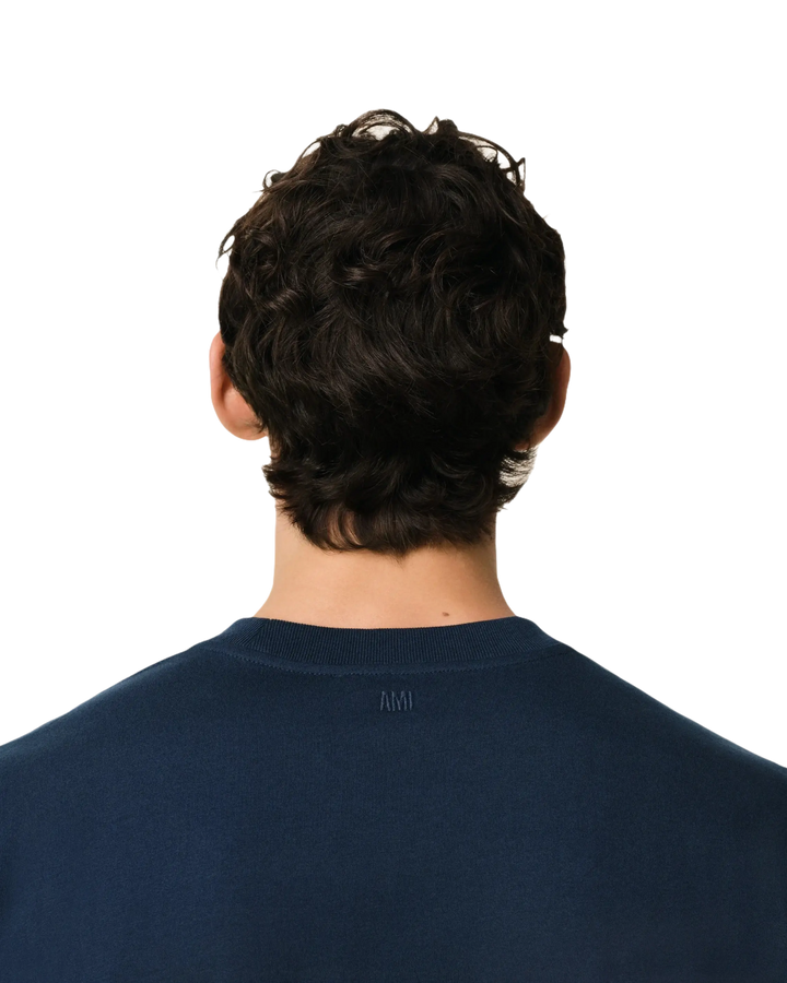 AMI - T-shirt en Coton Bleu marine - Lothaire