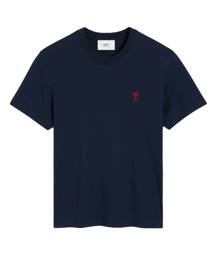 AMI - T-shirt en Coton Bleu marine - Lothaire