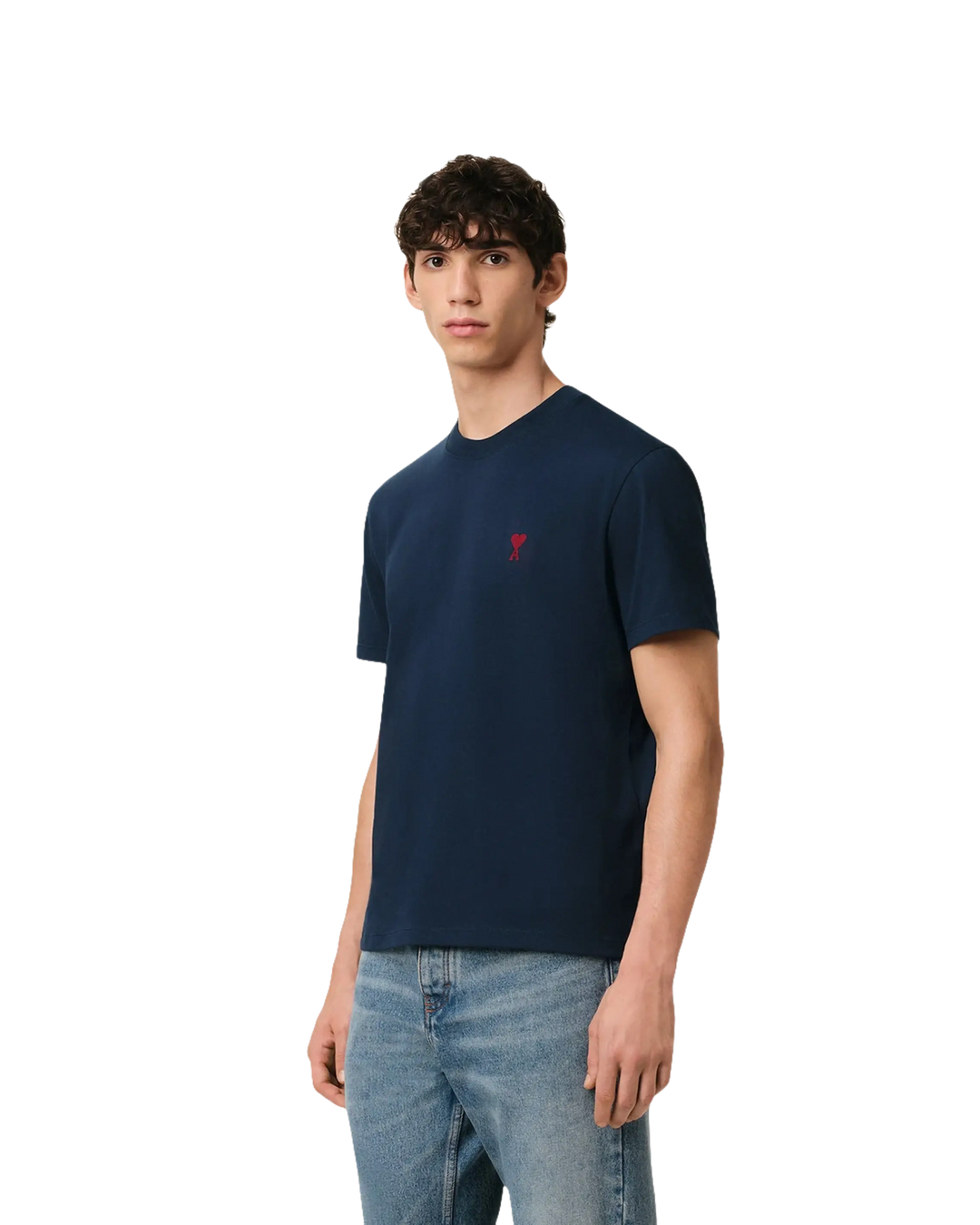 AMI - T-shirt en Coton Bleu marine - Lothaire