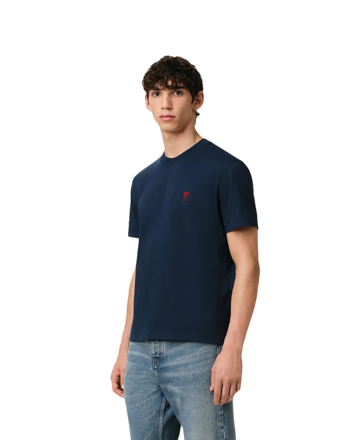 AMI - T-shirt en Coton Bleu marine - Lothaire