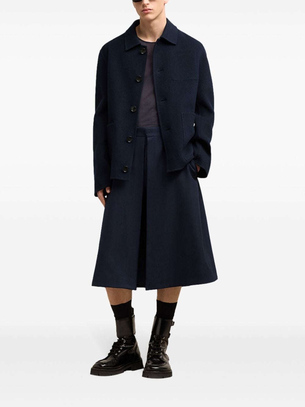 AMI veste boutonnée Boxy bleu marine - Lothaire
