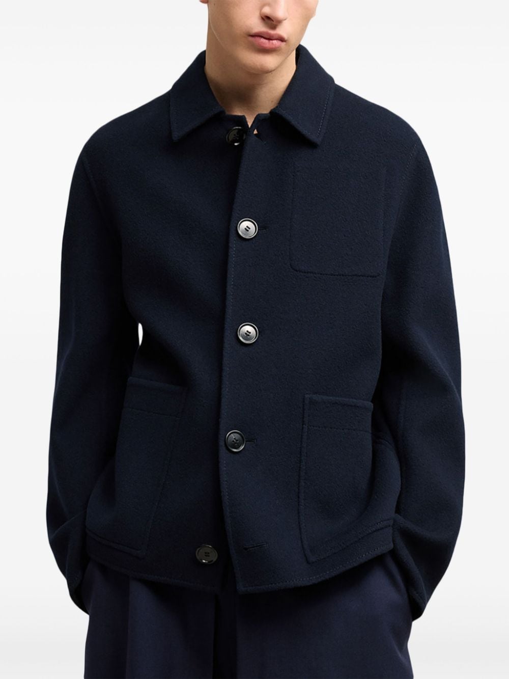 AMI veste boutonnée Boxy bleu marine - Lothaire