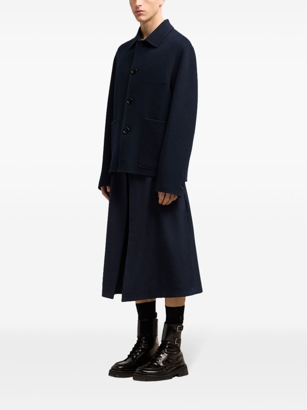 AMI veste boutonnée Boxy bleu marine - Lothaire