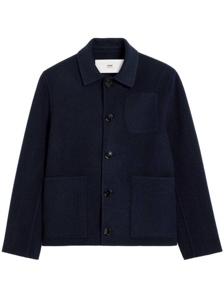 AMI veste boutonnée Boxy bleu marine - Lothaire