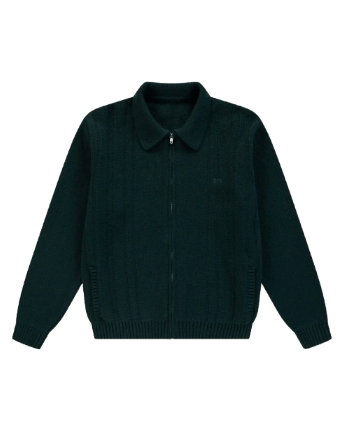 ARTE - Cardigan zippé en maille torsadée Vert - Lothaire