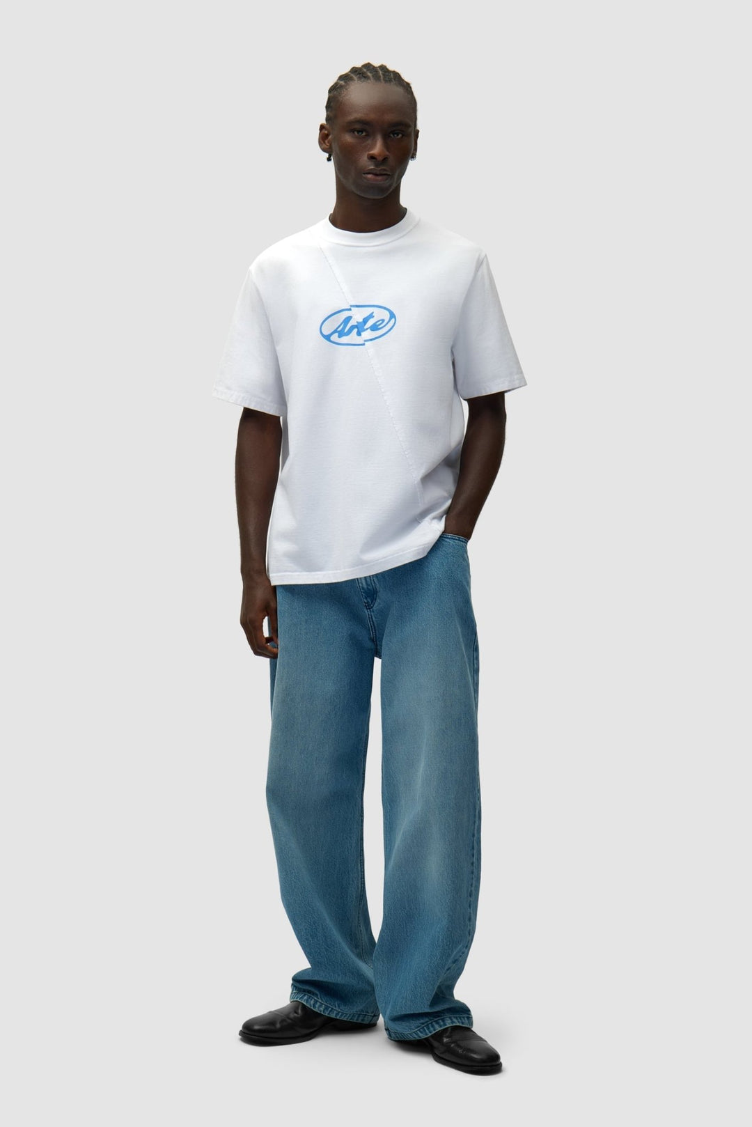 ARTE - Pantalon à poche avec logo circulaire Bleu - Lothaire