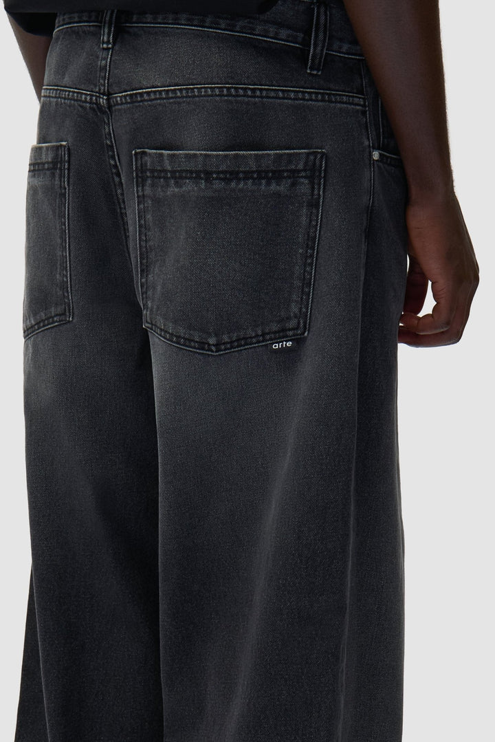 ARTE - Pantalon baggy délavé Noir - Lothaire