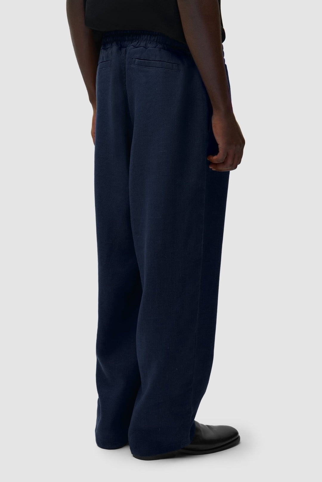 ARTE - Pantalon en lin à taille élastiquée Bleu marine - Lothaire