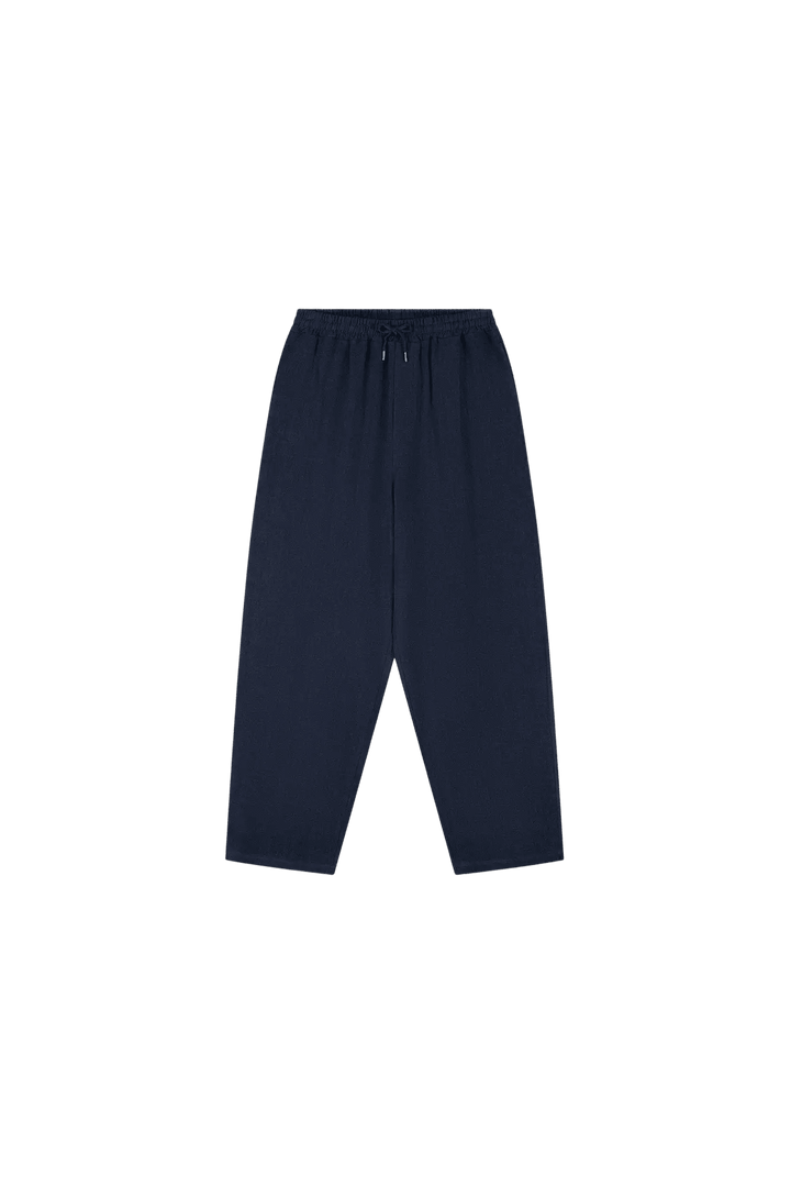 ARTE - Pantalon en lin à taille élastiquée Bleu marine - Lothaire