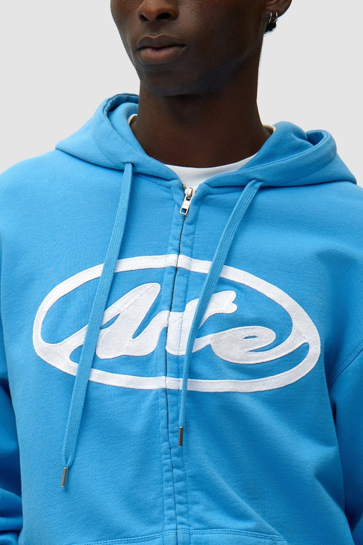 ARTE - Sweat à capuche zippé avec logo cercle Bleu ciel - Lothaire