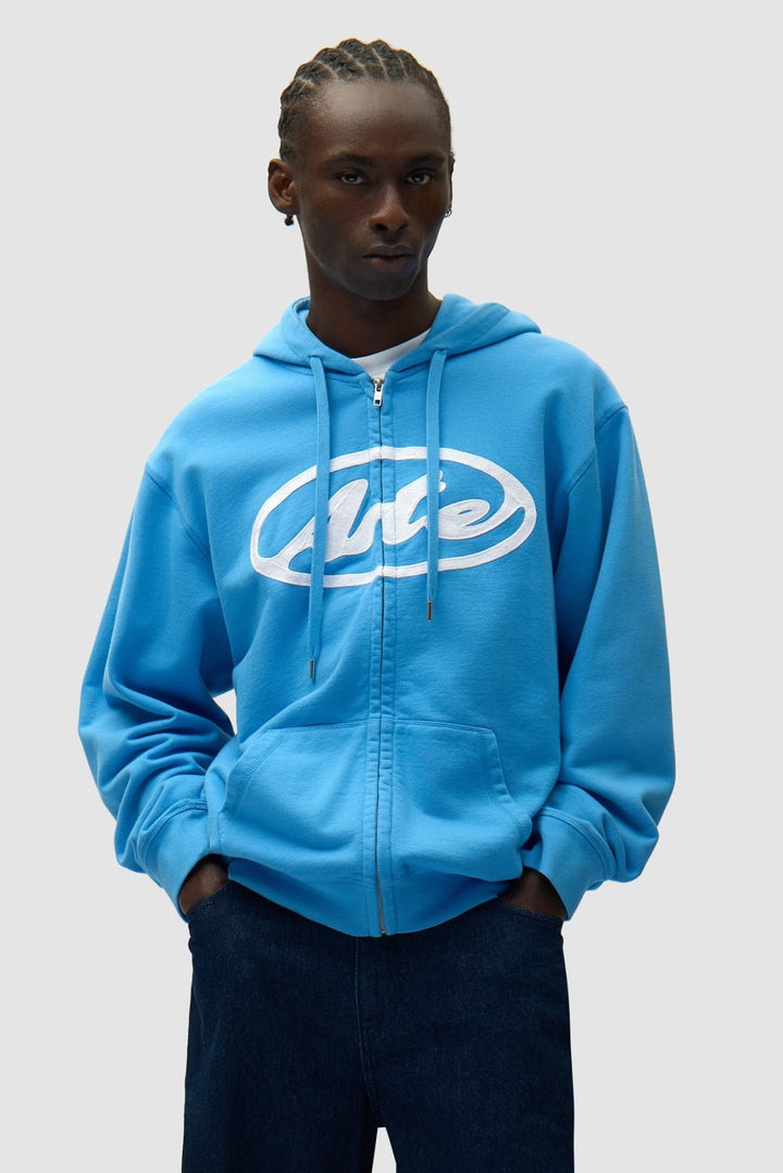 ARTE - Sweat à capuche zippé avec logo cercle Bleu ciel - Lothaire