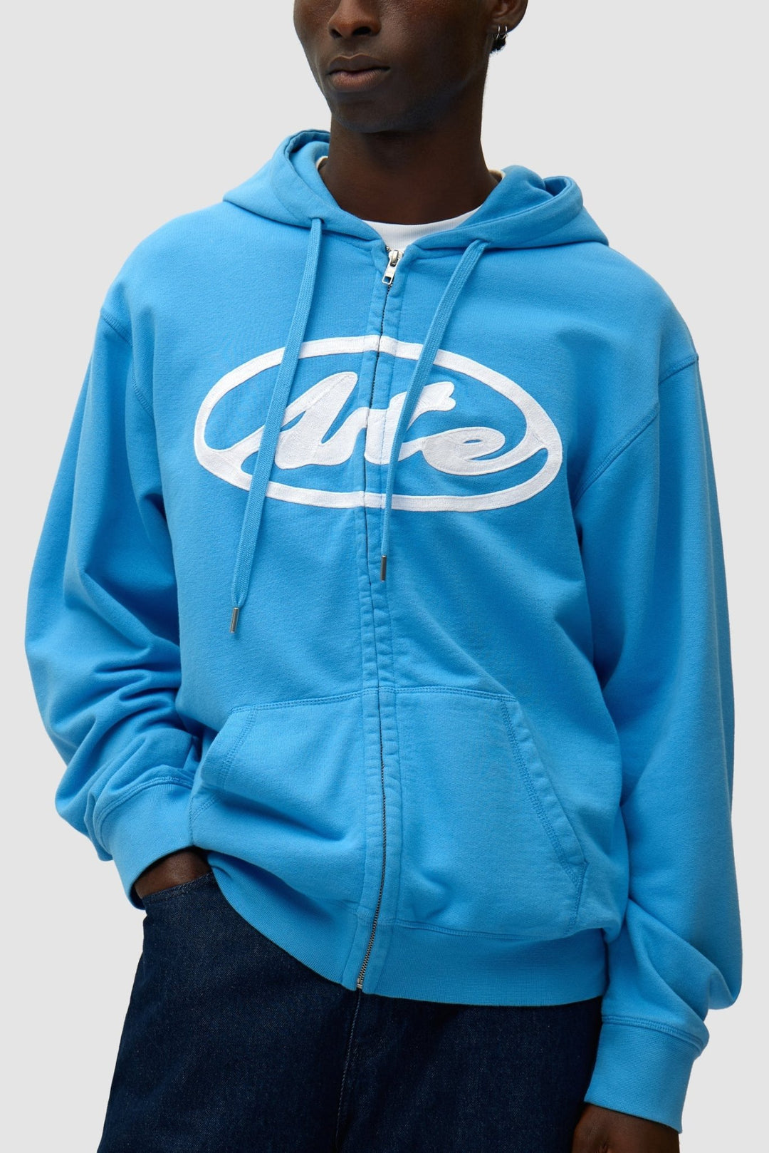 ARTE - Sweat à capuche zippé avec logo cercle Bleu ciel - Lothaire