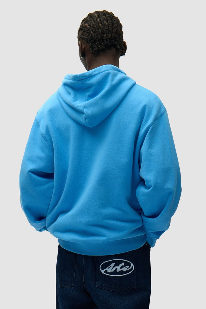 ARTE - Sweat à capuche zippé avec logo cercle Bleu ciel - Lothaire