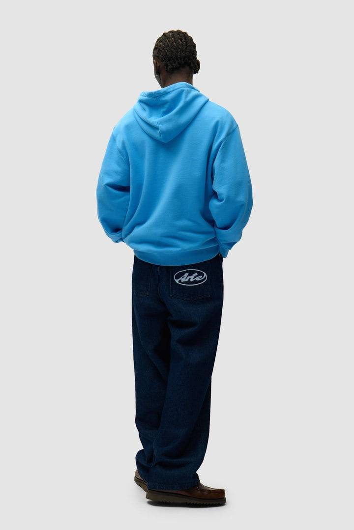 ARTE - Sweat à capuche zippé avec logo cercle Bleu ciel - Lothaire