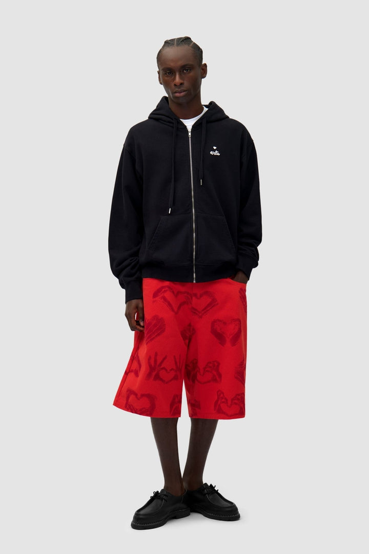 ARTE - Sweat à capuche zippé en forme de cœur Noir - Lothaire