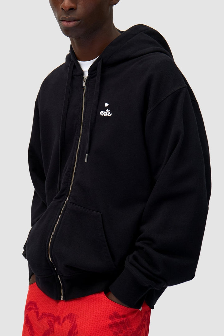 ARTE - Sweat à capuche zippé en forme de cœur Noir - Lothaire