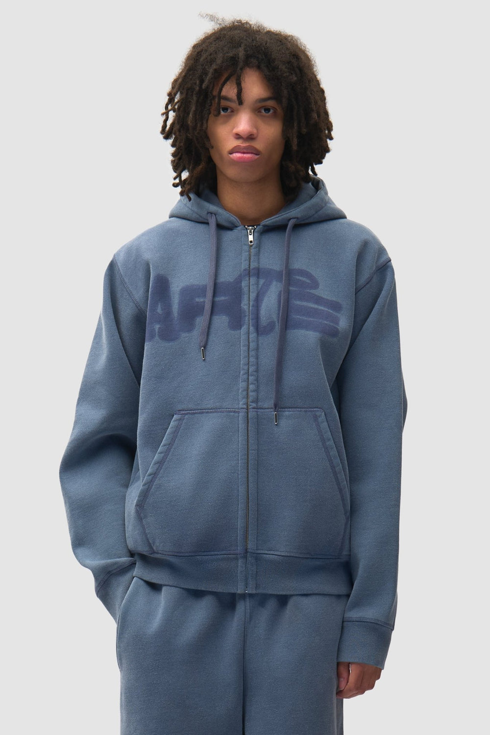 ARTE - Sweat zippé à capuche Stencil Sunfade Bleu marine - Lothaire