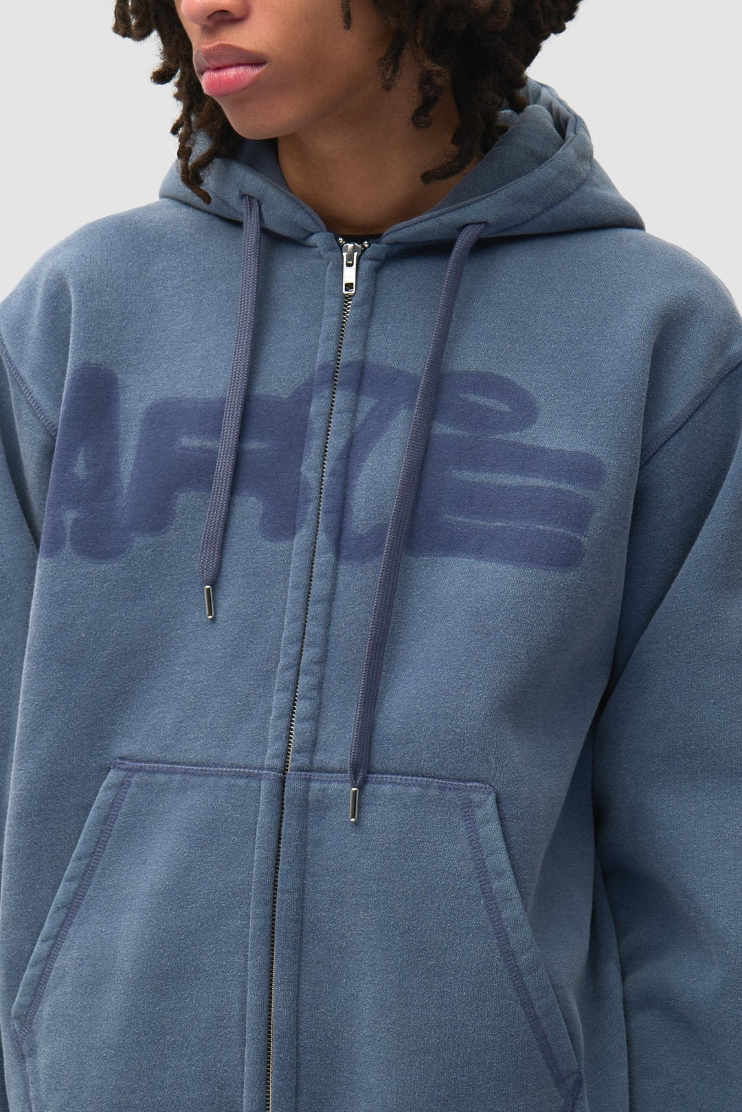 ARTE - Sweat zippé à capuche Stencil Sunfade Bleu marine - Lothaire