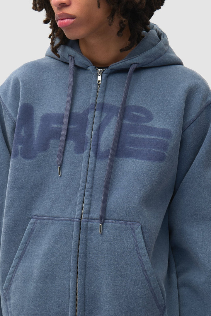 ARTE - Sweat zippé à capuche Stencil Sunfade Bleu marine - Lothaire