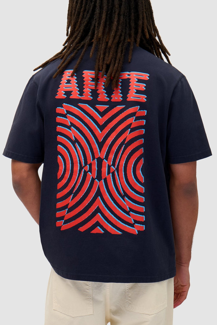 ARTE - T-shirt à imprimé mural dans le dos Bleu marine - Lothaire