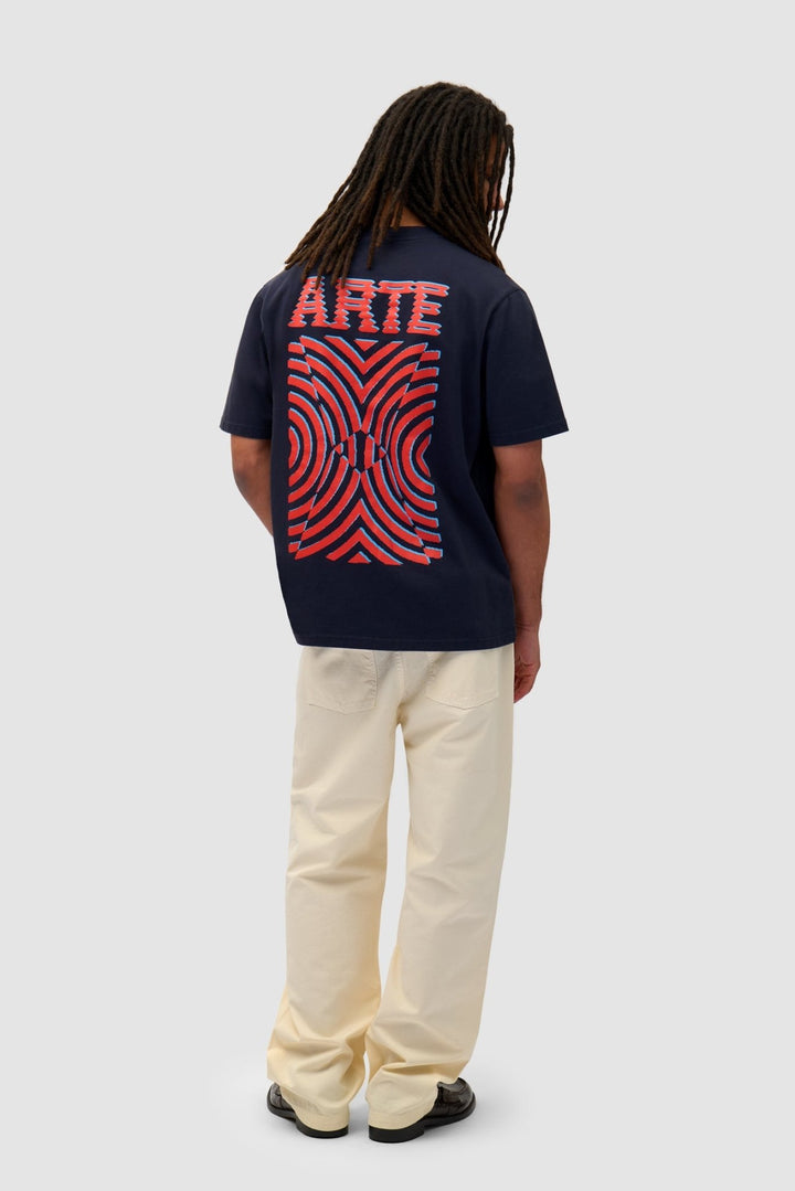 ARTE - T-shirt à imprimé mural dans le dos Bleu marine - Lothaire