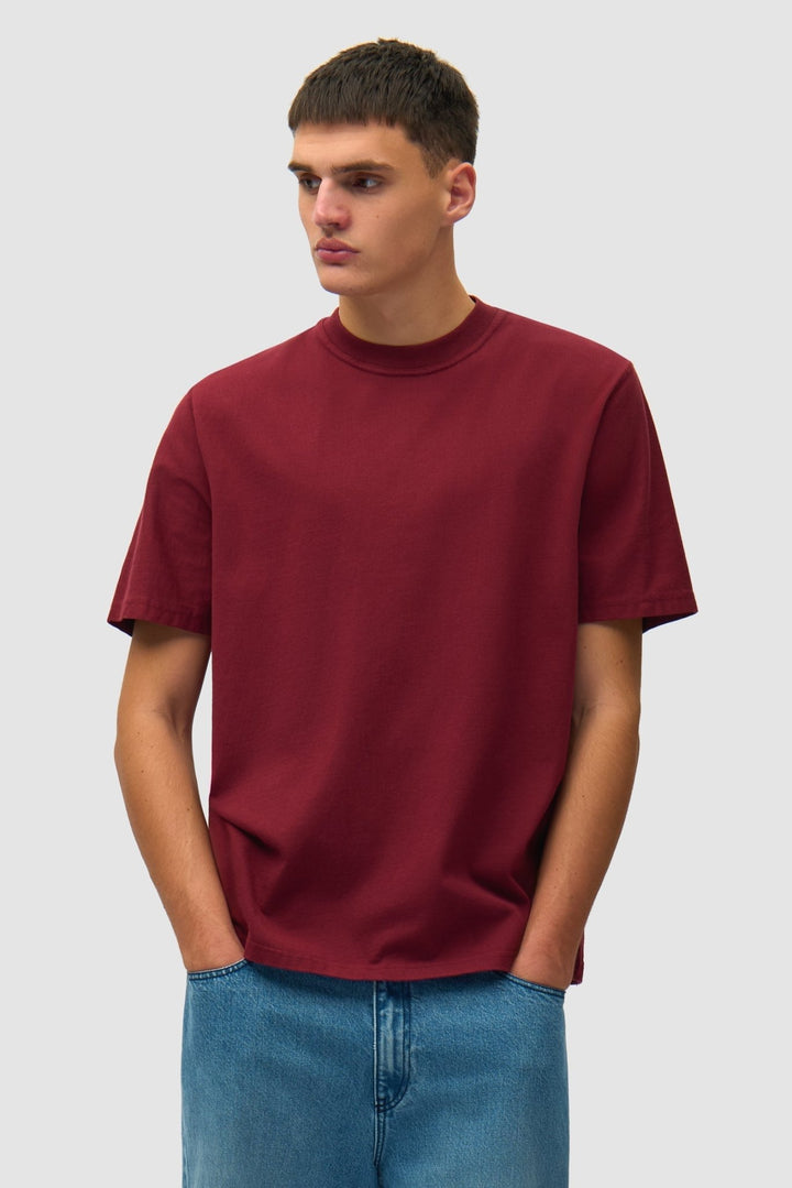 ARTE - T-shirt imprimé abstrait dos en coton Bordeaux - Lothaire