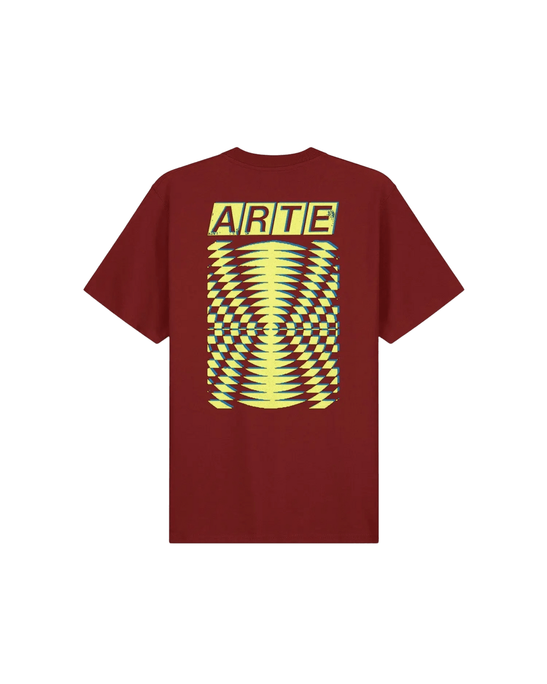 ARTE - T-shirt imprimé abstrait dos en coton Bordeaux - Lothaire