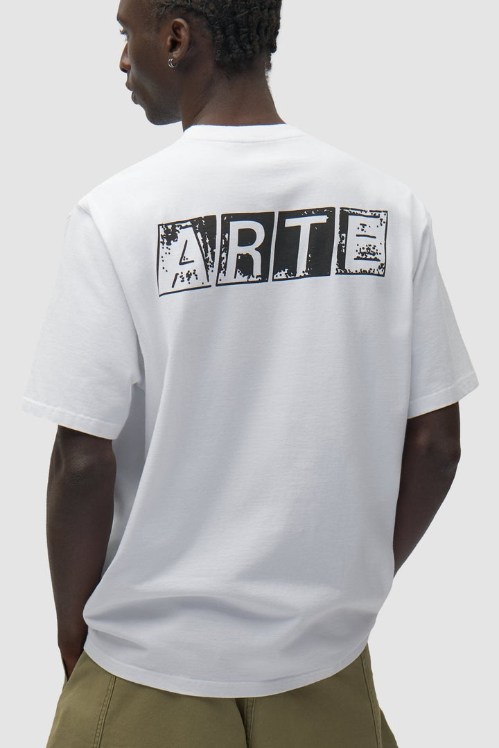 ARTE - T-shirt imprimé délavé au dos Blanc - Lothaire