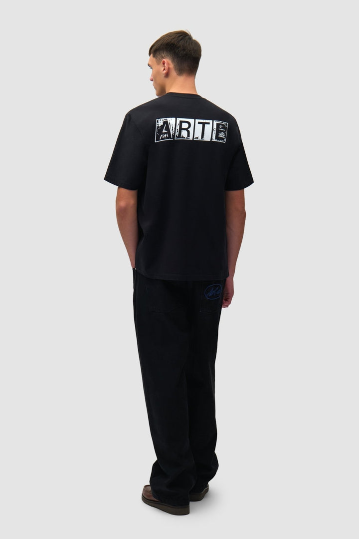 ARTE - T-shirt imprimé délavé au dos Noir - Lothaire