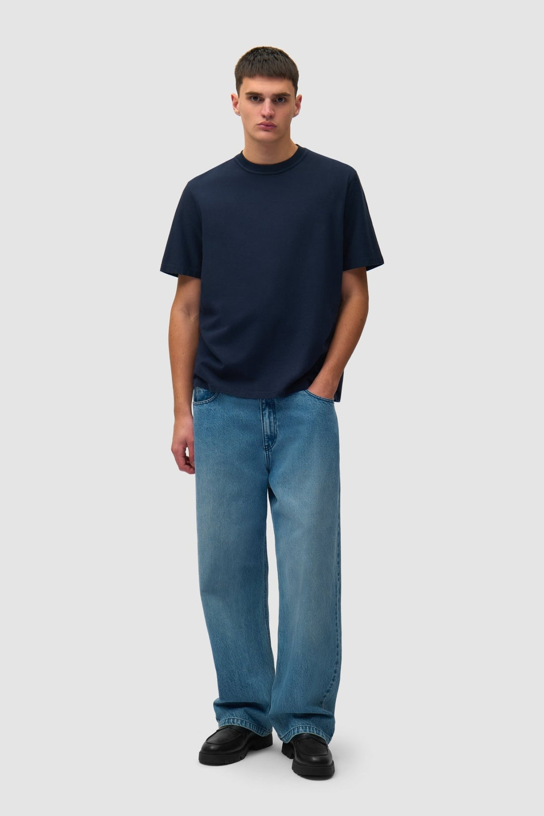 ARTE - T-shirt imprimé flou au dos en coton Bleu marine - Lothaire