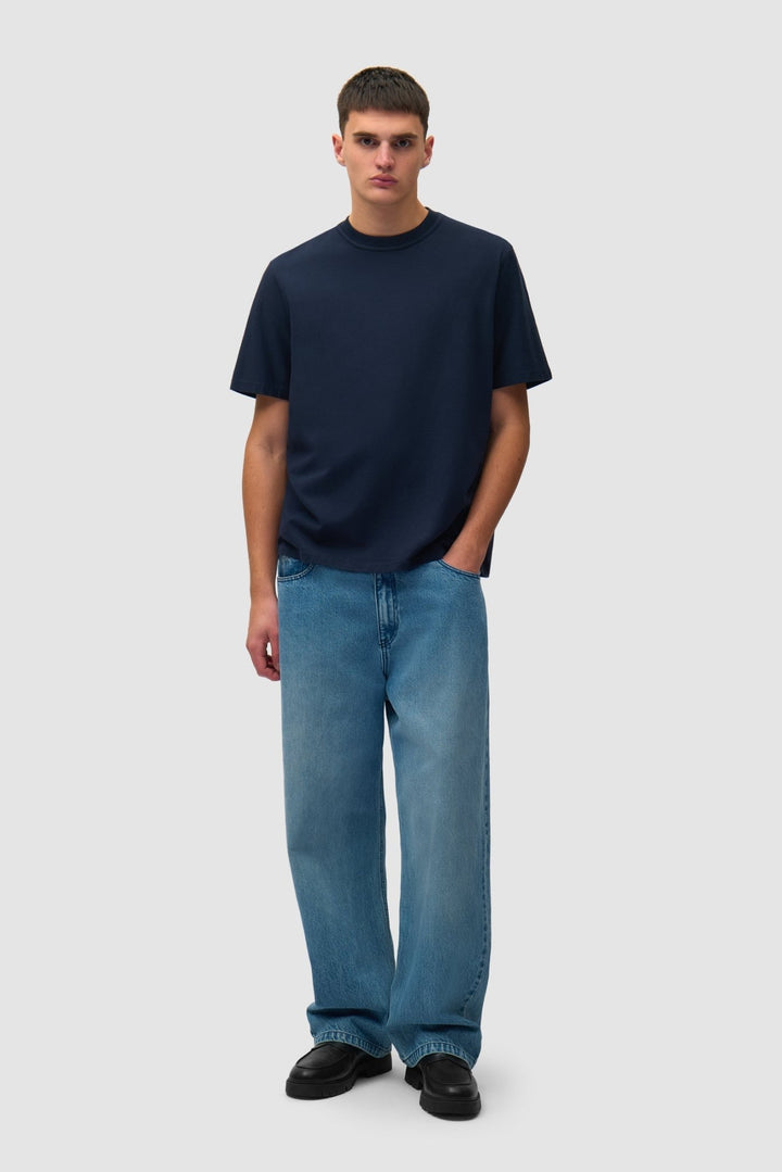 ARTE - T-shirt imprimé flou au dos en coton Bleu marine - Lothaire