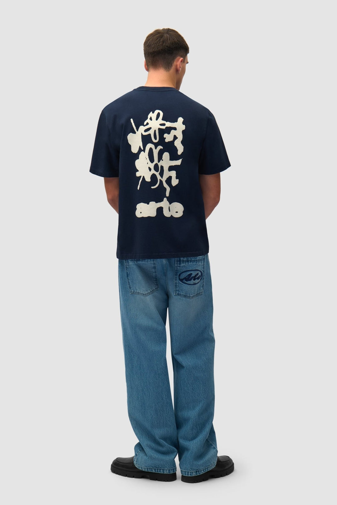 ARTE - T-shirt imprimé flou au dos en coton Bleu marine - Lothaire