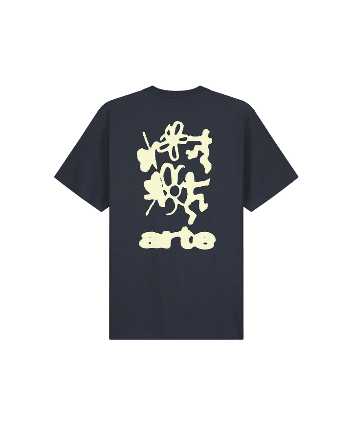 ARTE - T-shirt imprimé flou au dos en coton Bleu marine - Lothaire