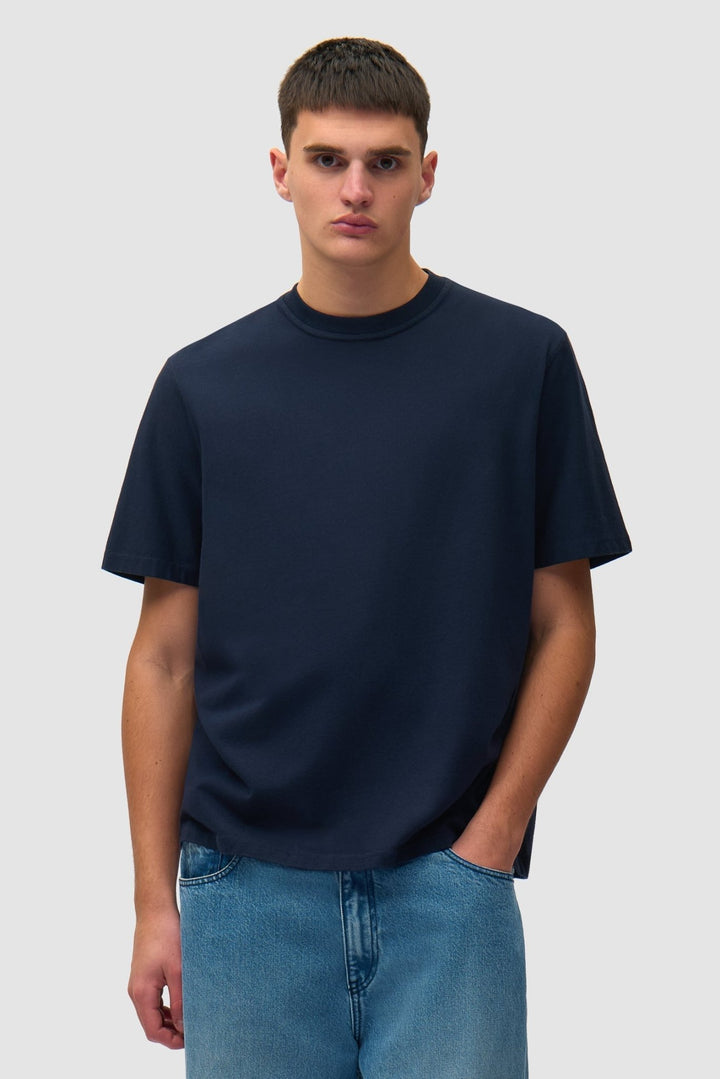 ARTE - T-shirt imprimé flou au dos en coton Bleu marine - Lothaire