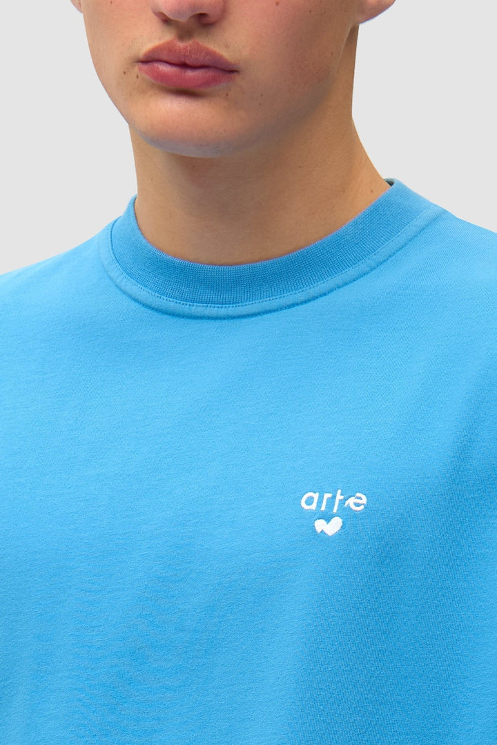 ARTE - T-shirt logo cœur brodé en coton Bleu - Lothaire