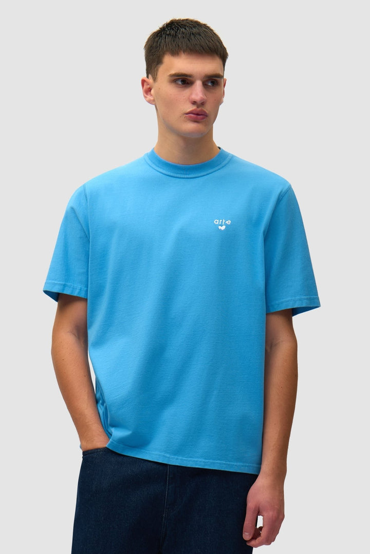 ARTE - T-shirt logo cœur brodé en coton Bleu - Lothaire
