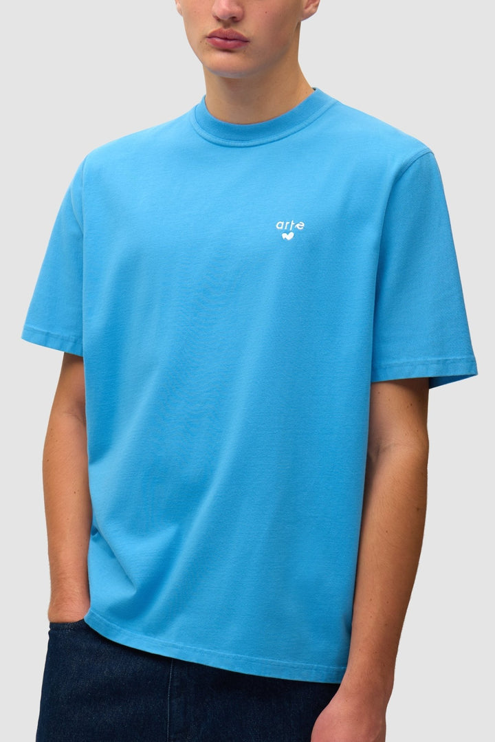 ARTE - T-shirt logo cœur brodé en coton Bleu - Lothaire