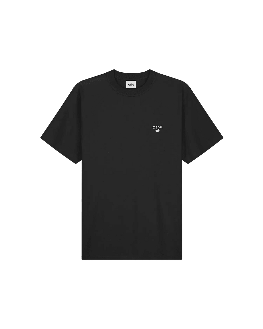 ARTE - T-shirt logo cœur brodé en coton Noir - Lothaire