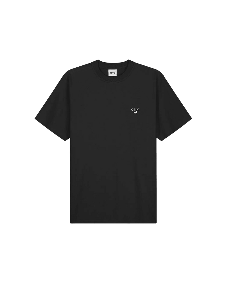 ARTE - T-shirt logo cœur brodé en coton Noir - Lothaire