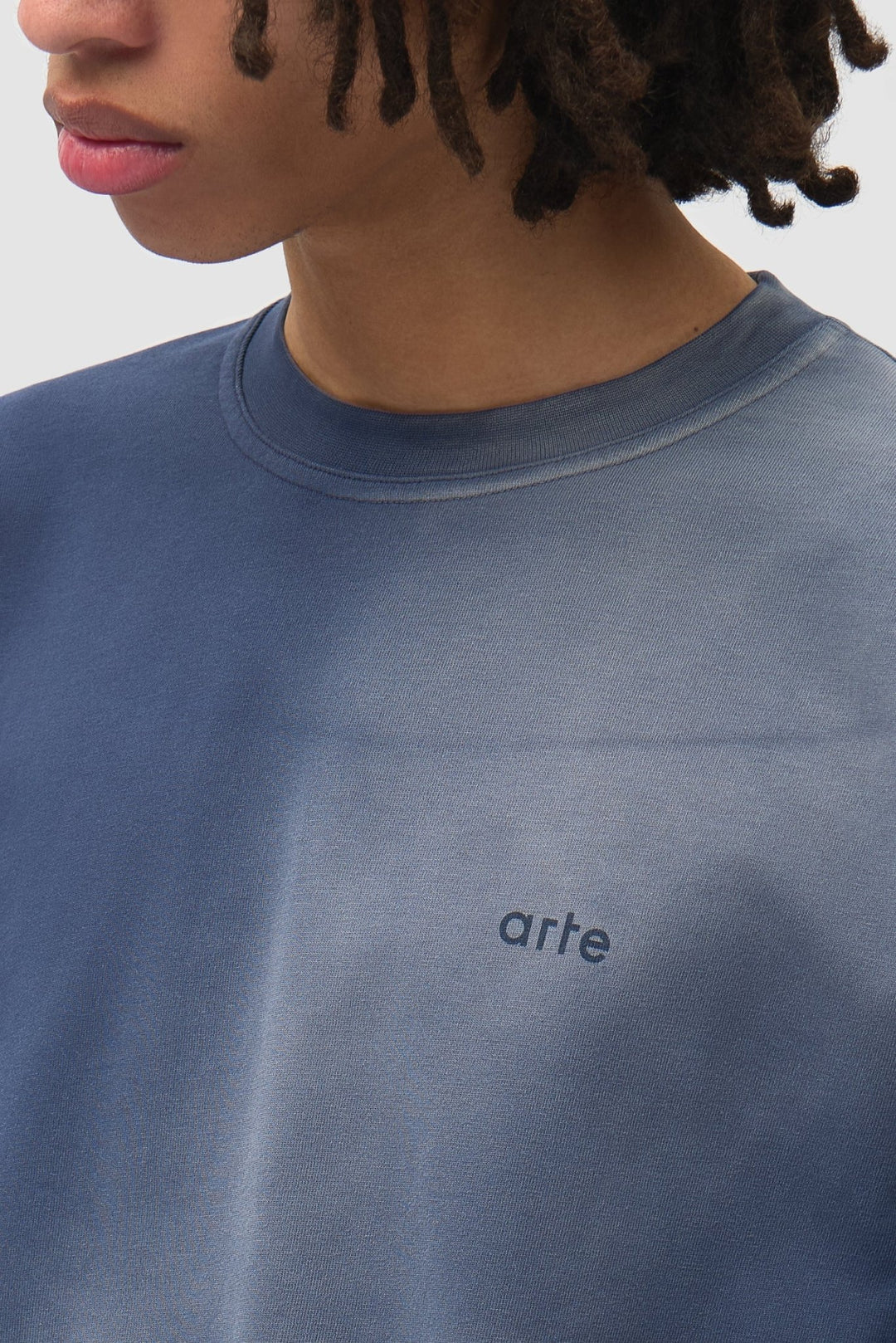 ARTE- T-shirt Stencil Sunfade à manches longues Bleu marine - Lothaire