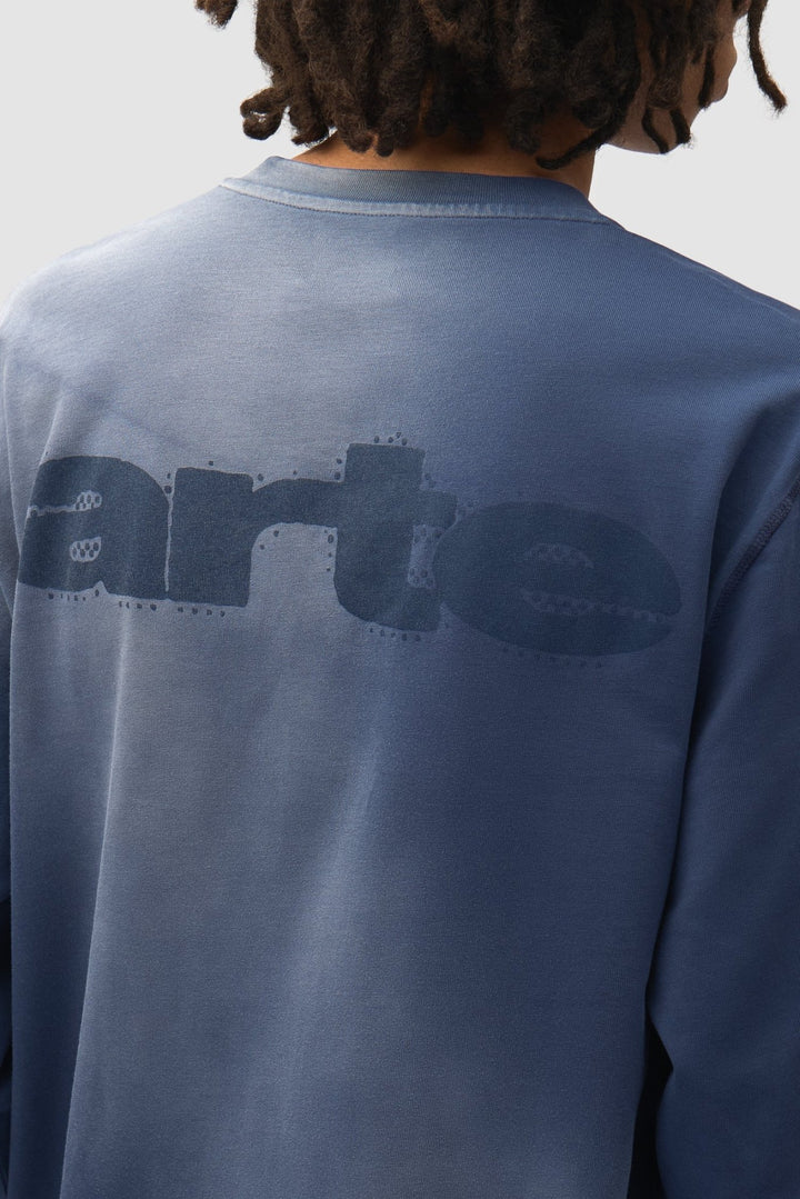 ARTE- T-shirt Stencil Sunfade à manches longues Bleu marine - Lothaire
